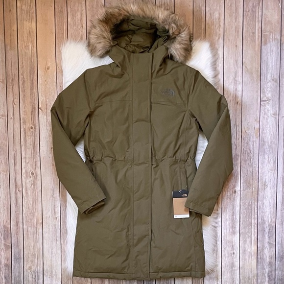 The North Face Women’s Arctic Parka II Coat In Military Olive - Picture 2 of 10